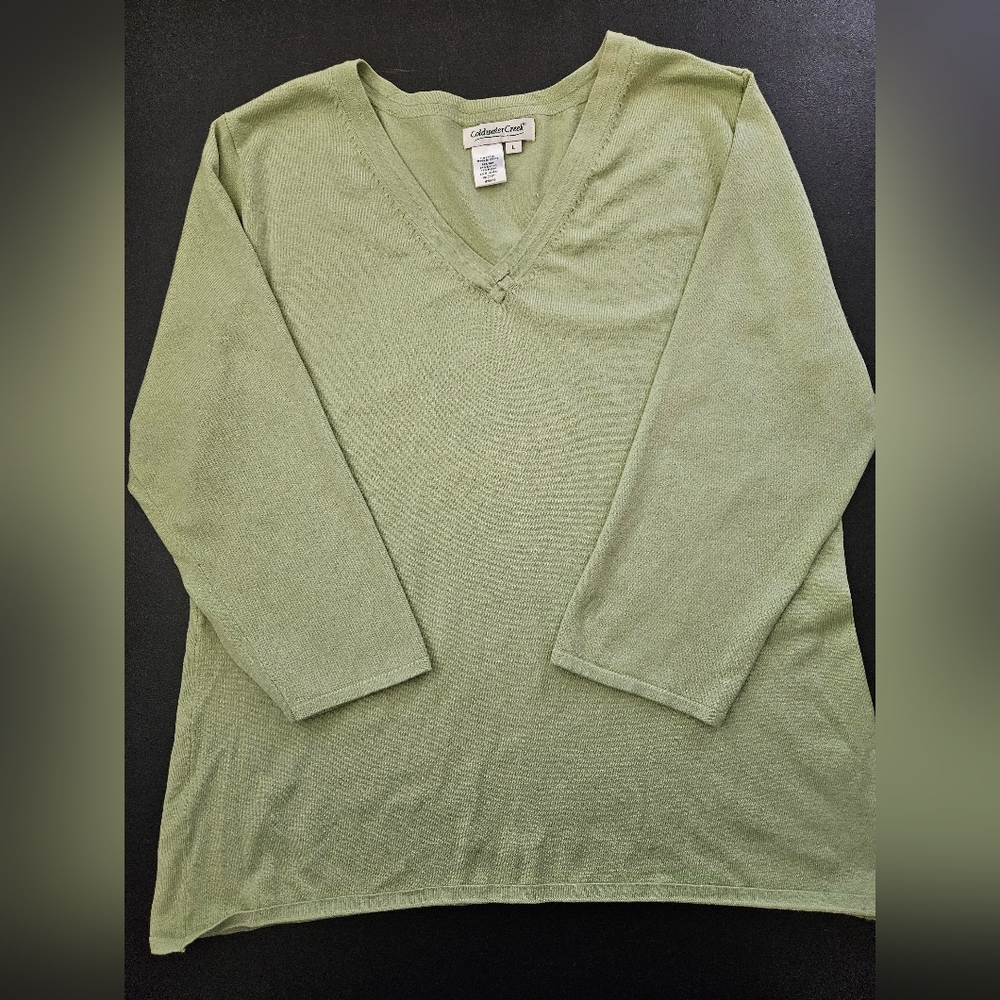 Coldwater Creek Silk Blend Green Jersey - EUC - Size L